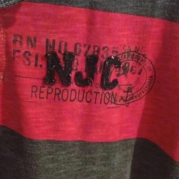 Men's Nautica Jeans Co‎ red/navy stripe polo size large - Picture 2 of 4